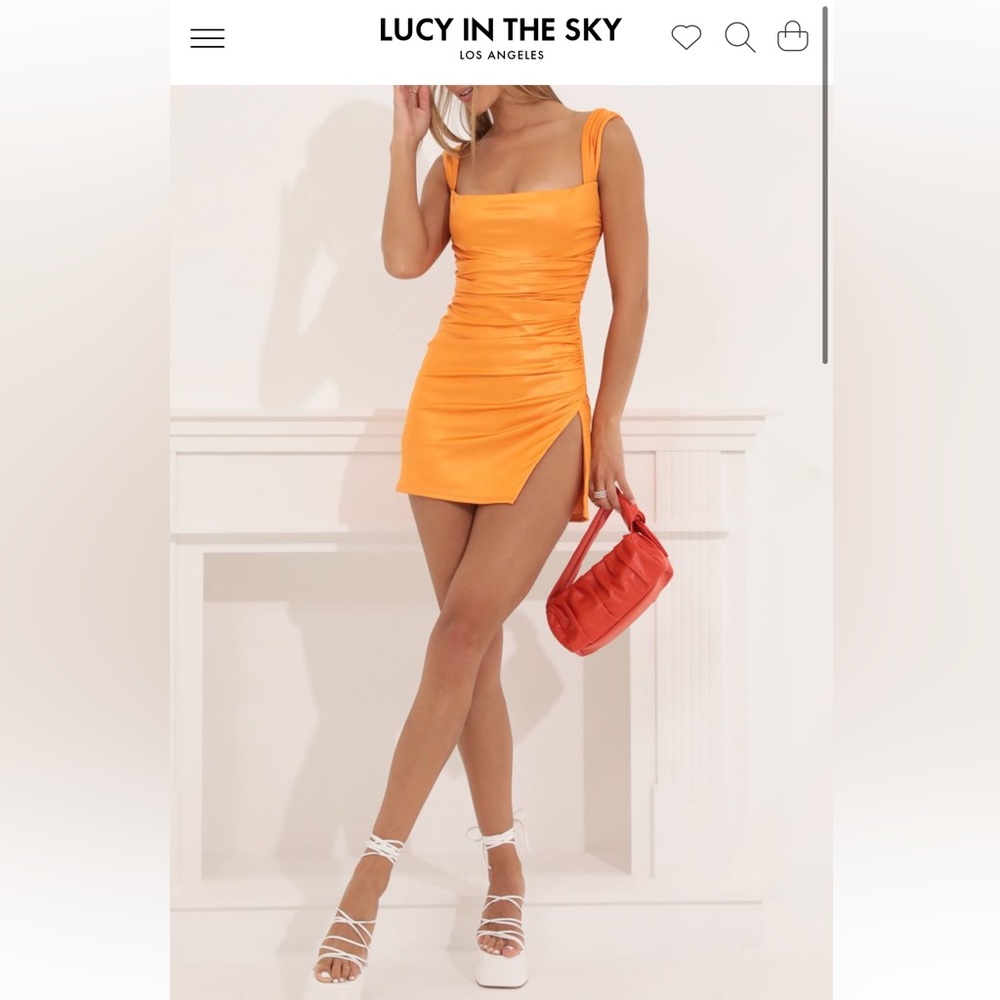 Lucy in sky- Orange mini dress- new with tags size M